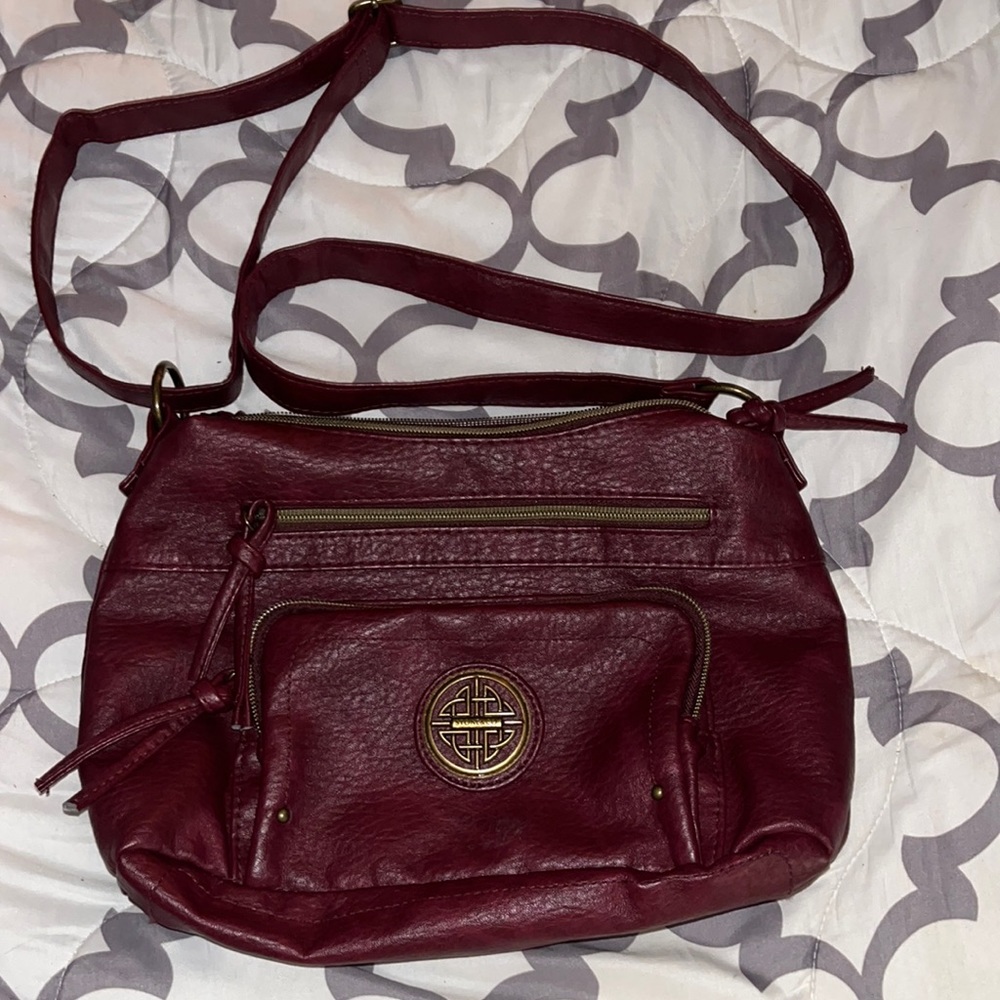 Stone and Co. crossbody reddish Plum colored purse never worn